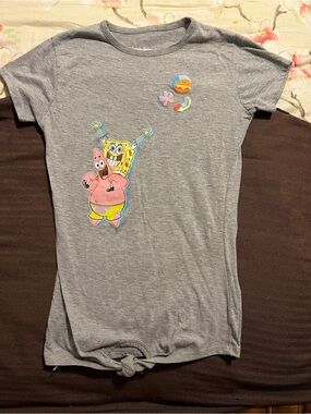 SpongeBob SquarePants Girls Graphic Tee with Short Sleeves, Size M